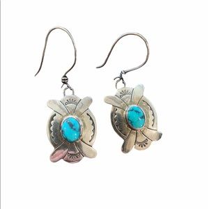 LEX Sterling Silver, Genuine Turquoise Earrings